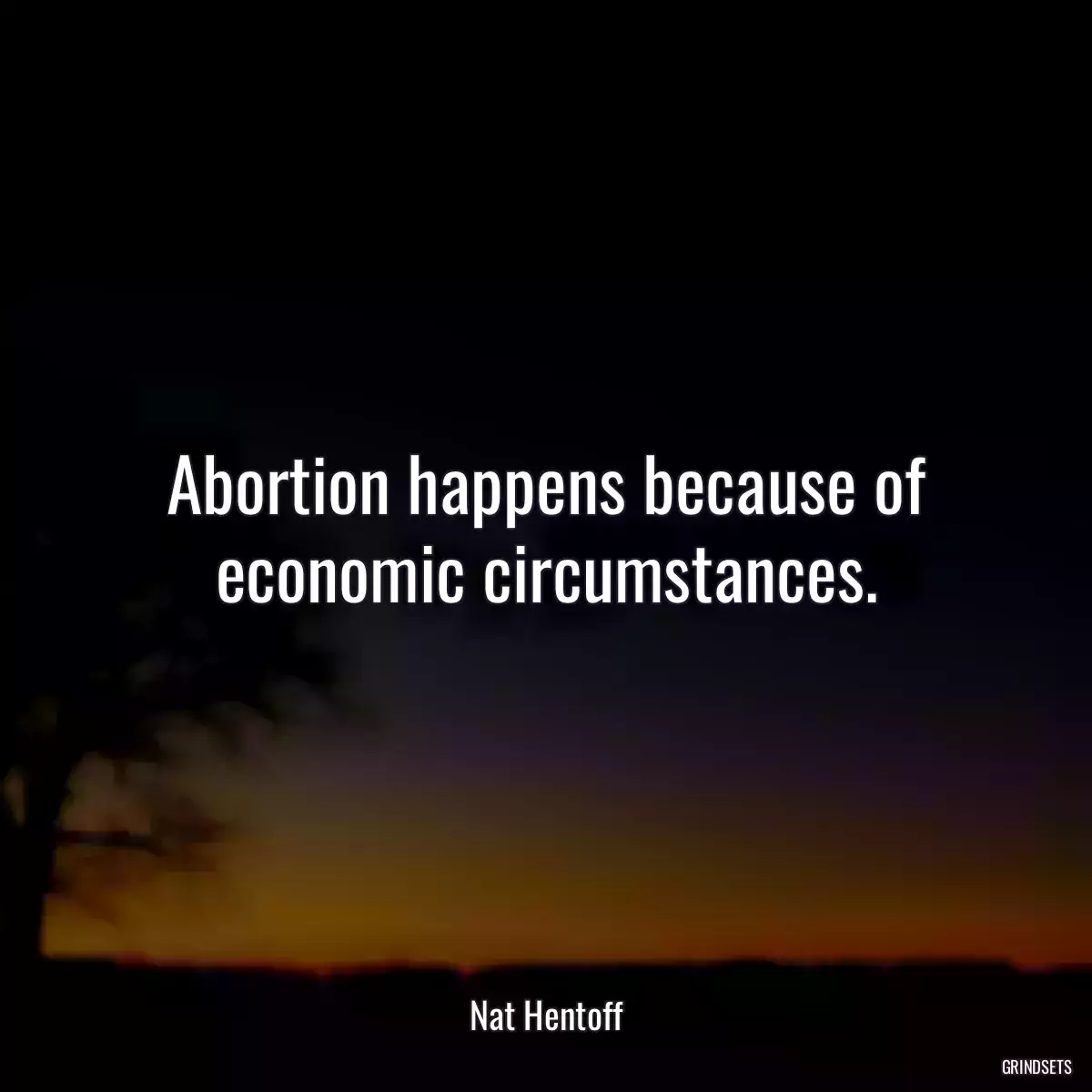 Abortion happens because of economic circumstances.