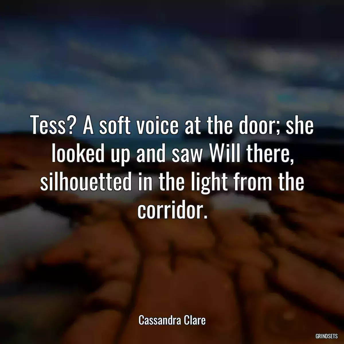 Tess? A soft voice at the door; she looked up and saw Will there, silhouetted in the light from the corridor.