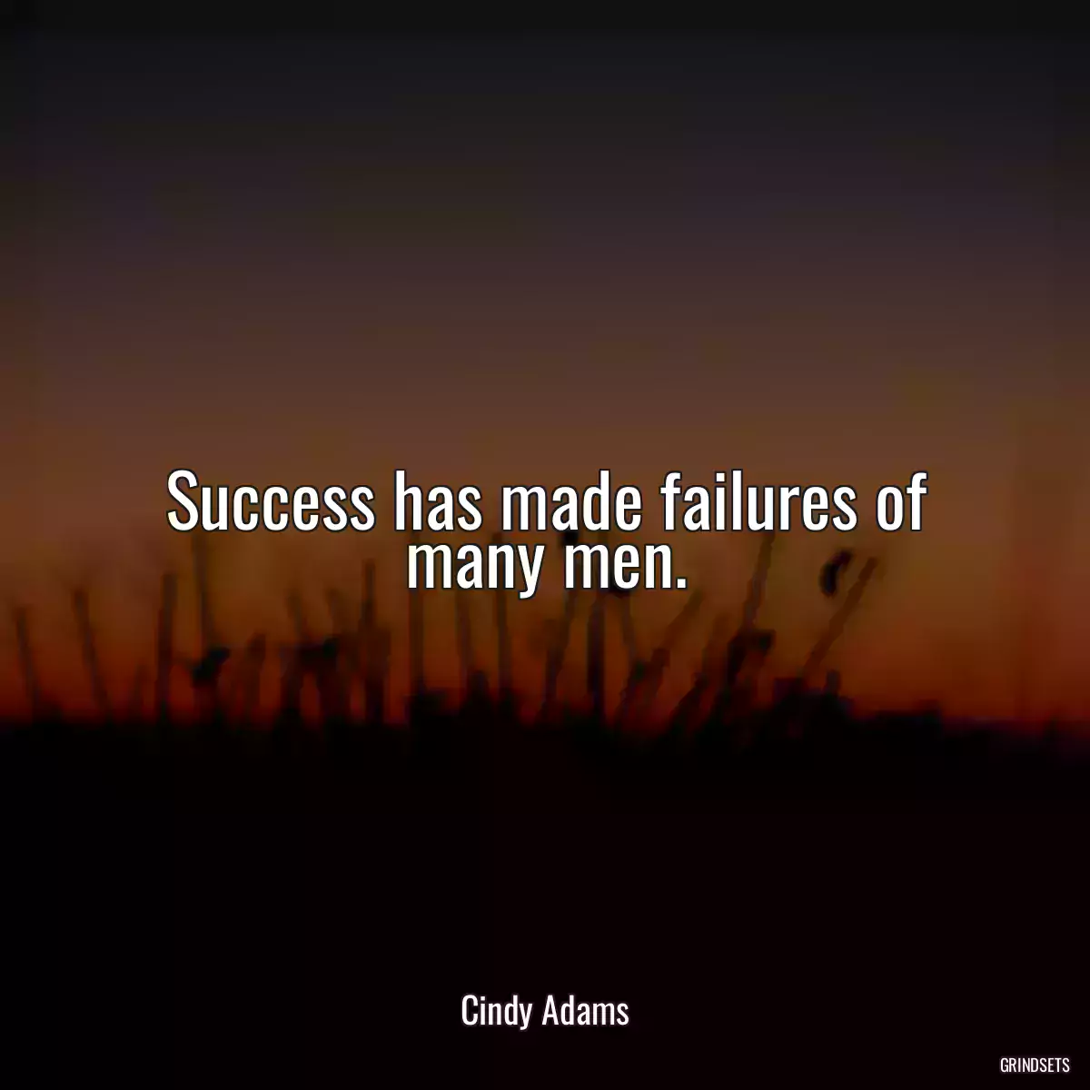 Success has made failures of many men.