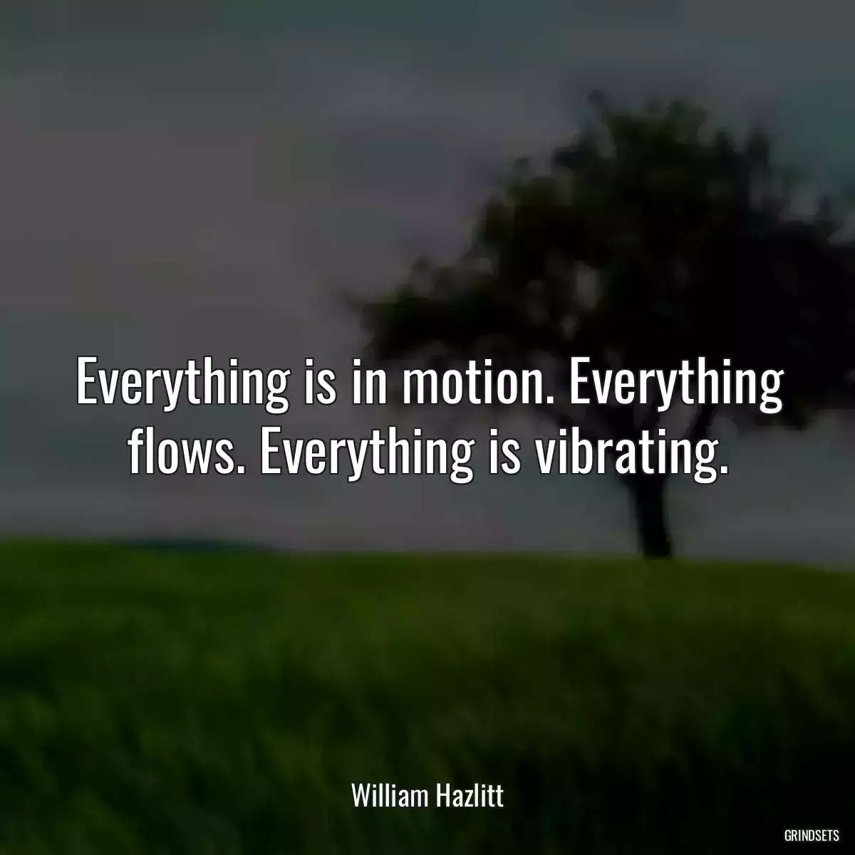 Everything is in motion. Everything flows. Everything is vibrating.