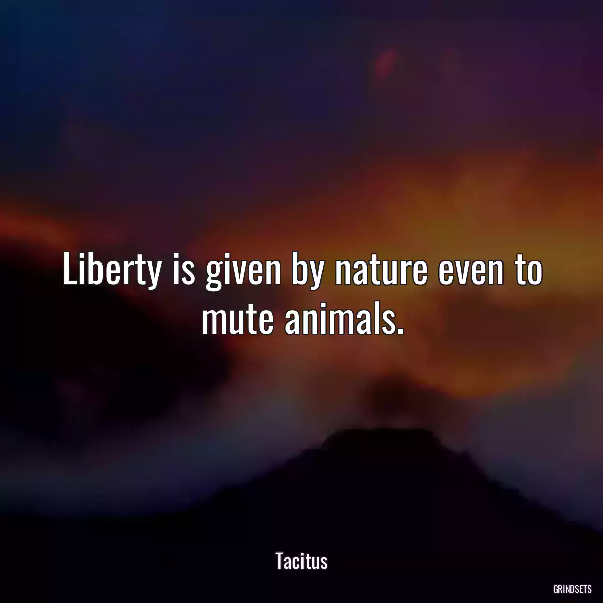 Liberty is given by nature even to mute animals.