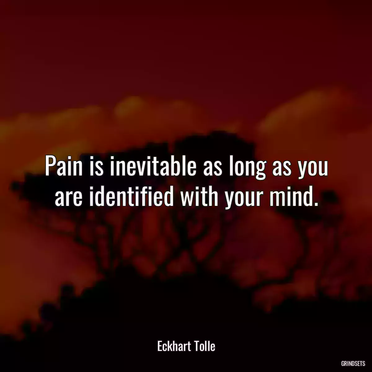 Pain is inevitable as long as you are identified with your mind.