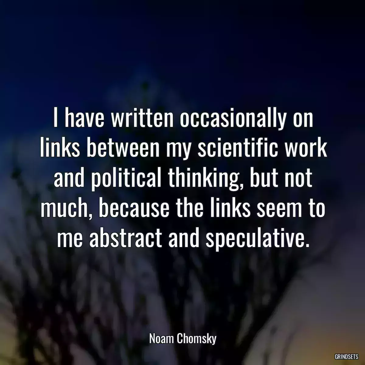 I have written occasionally on links between my scientific work and political thinking, but not much, because the links seem to me abstract and speculative.