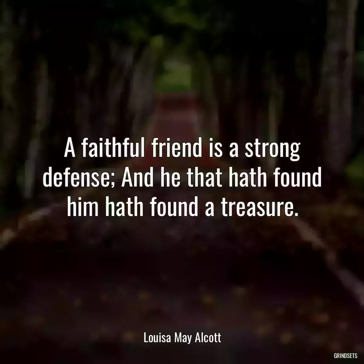 A faithful friend is a strong defense; And he that hath found him hath found a treasure.