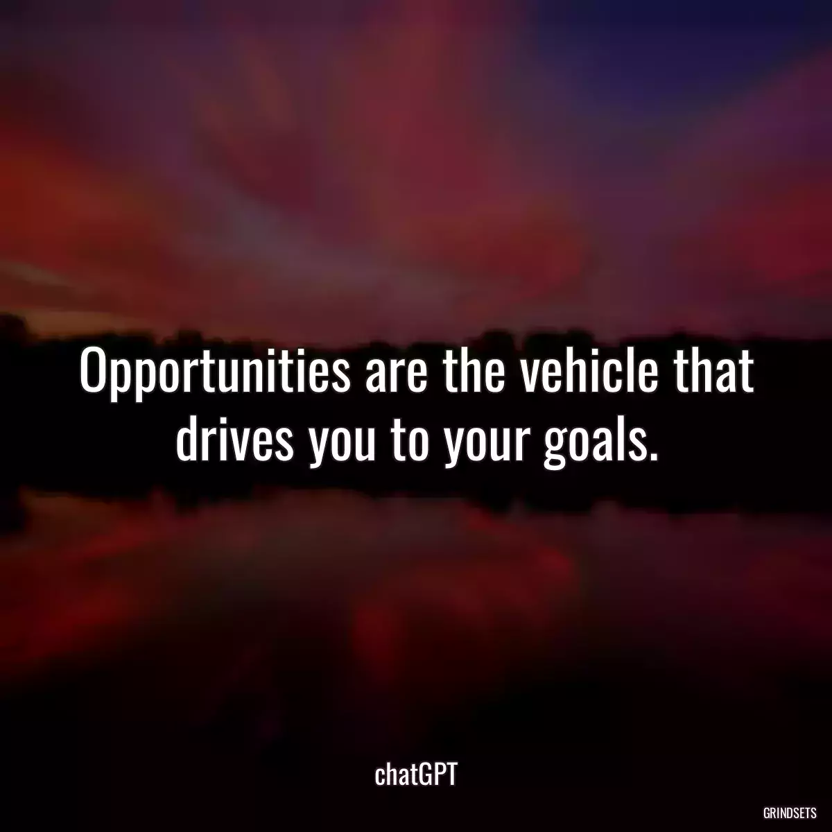 Opportunities are the vehicle that drives you to your goals.