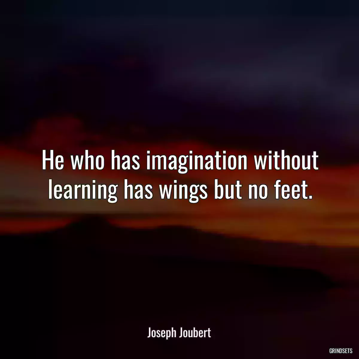 He who has imagination without learning has wings but no feet.