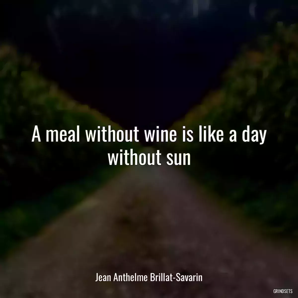 A meal without wine is like a day without sun