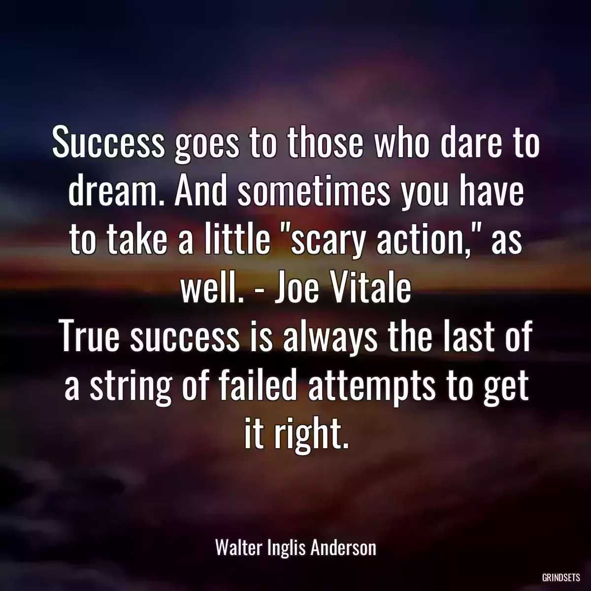 Success goes to those who dare to dream. And sometimes you have to take a little \