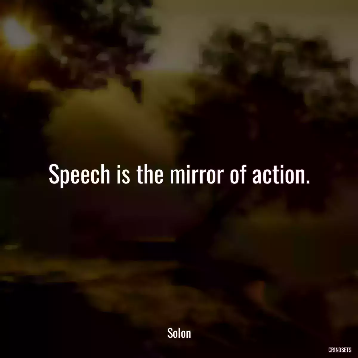 Speech is the mirror of action.