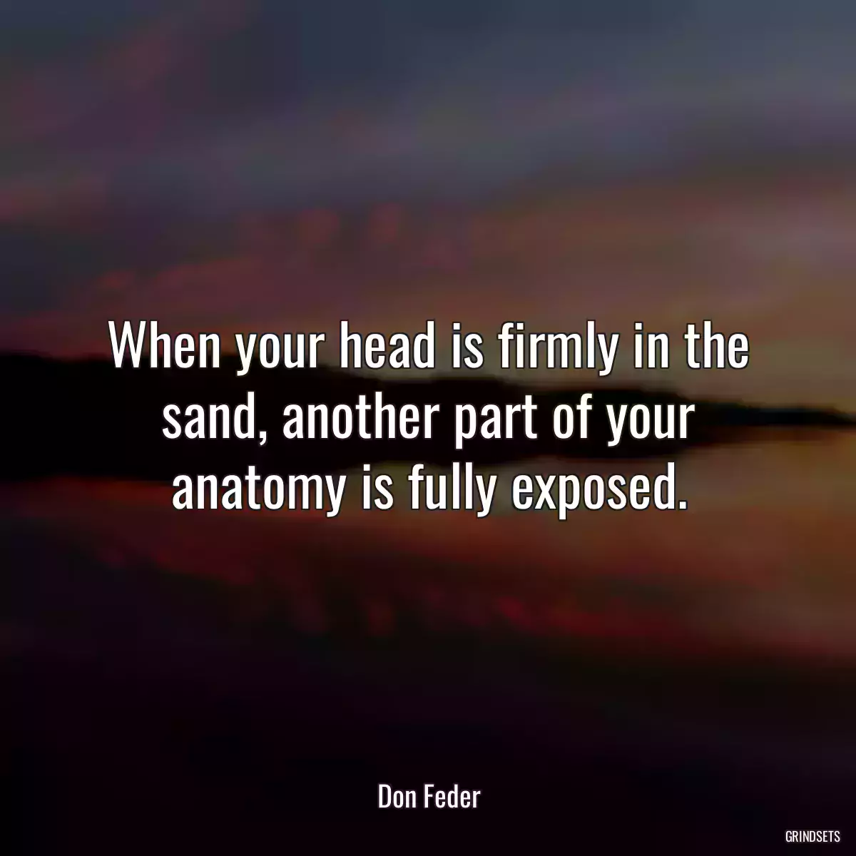 When your head is firmly in the sand, another part of your anatomy is fully exposed.