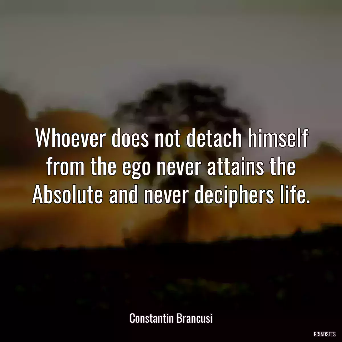 Whoever does not detach himself from the ego never attains the Absolute and never deciphers life.