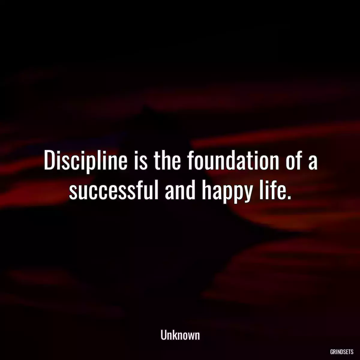 Discipline is the foundation of a successful and happy life.