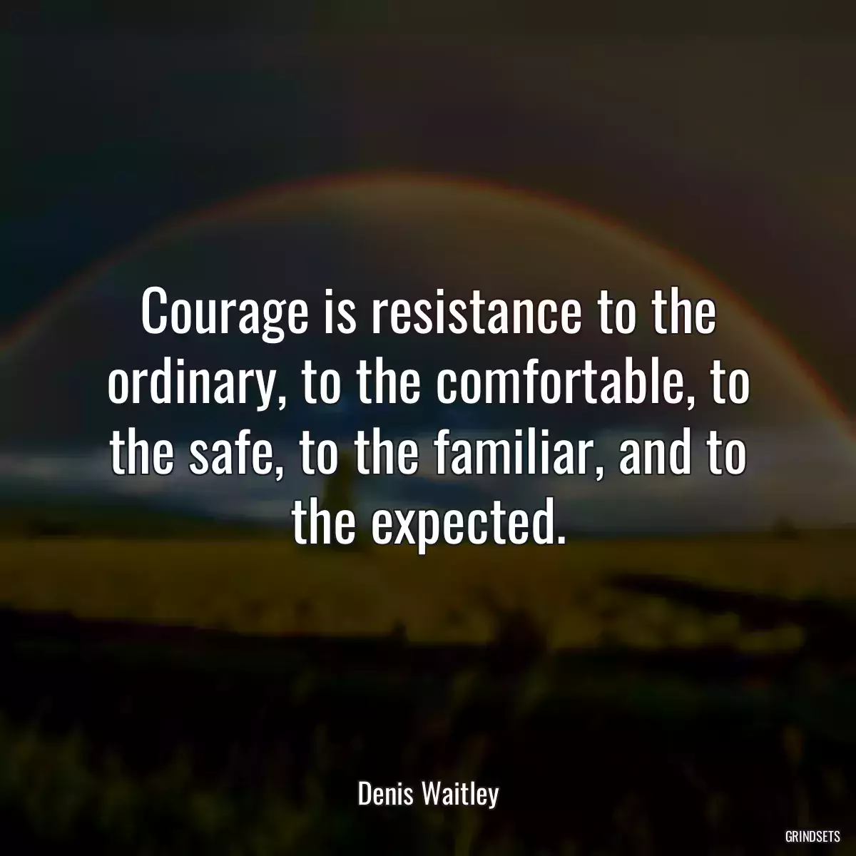 Courage is resistance to the ordinary, to the comfortable, to the safe, to the familiar, and to the expected.