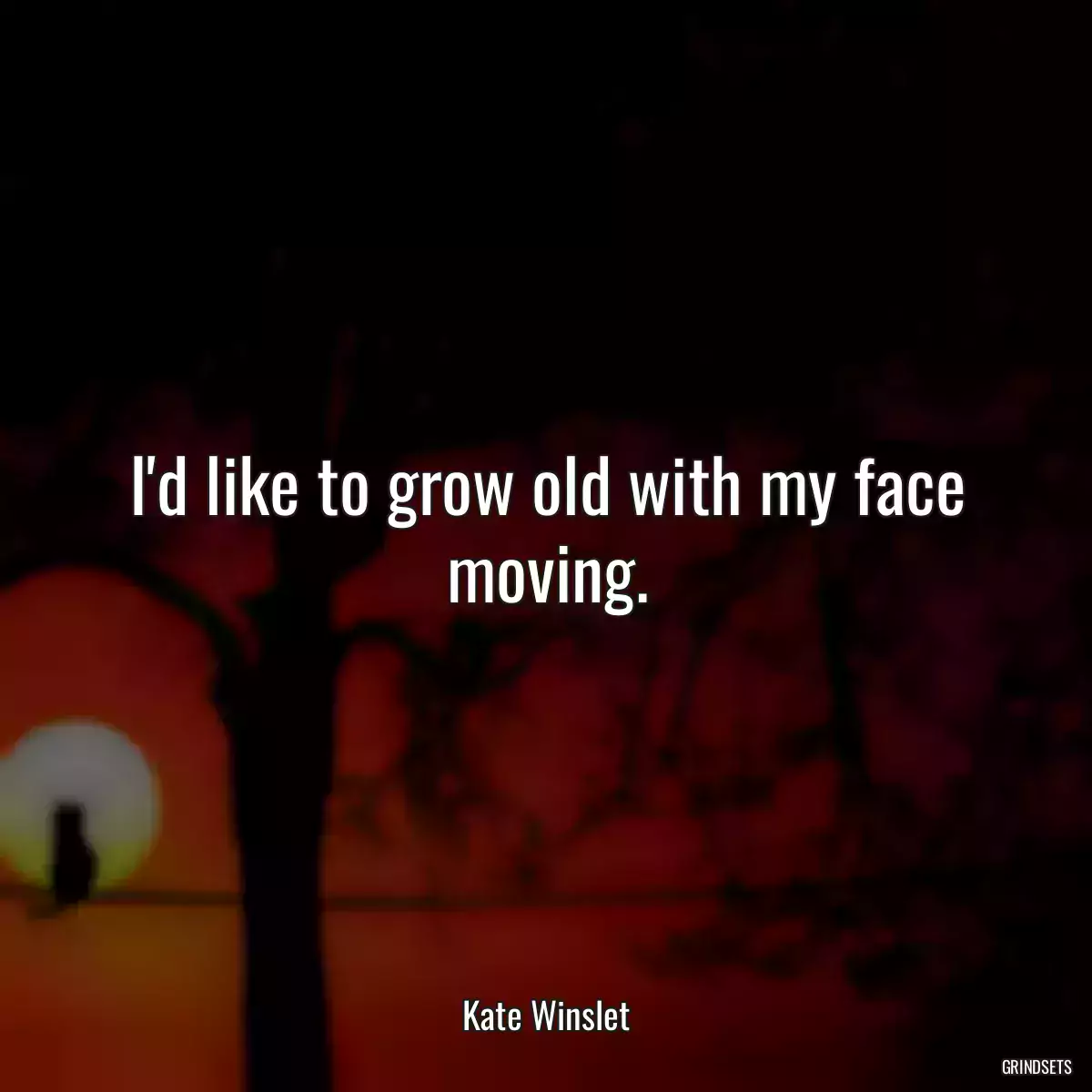 I\'d like to grow old with my face moving.