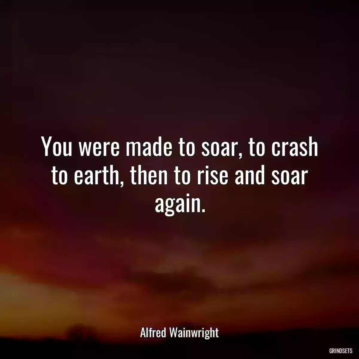 You were made to soar, to crash to earth, then to rise and soar again.