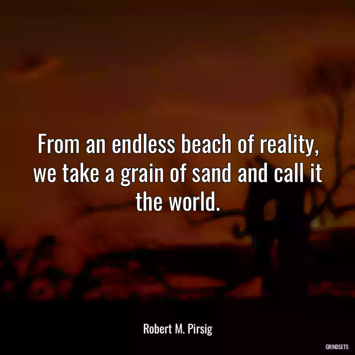 From an endless beach of reality, we take a grain of sand and call it the world.