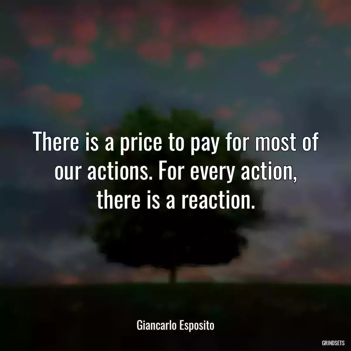 There is a price to pay for most of our actions. For every action, there is a reaction.