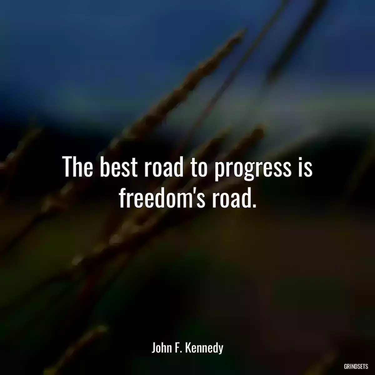 The best road to progress is freedom\'s road.