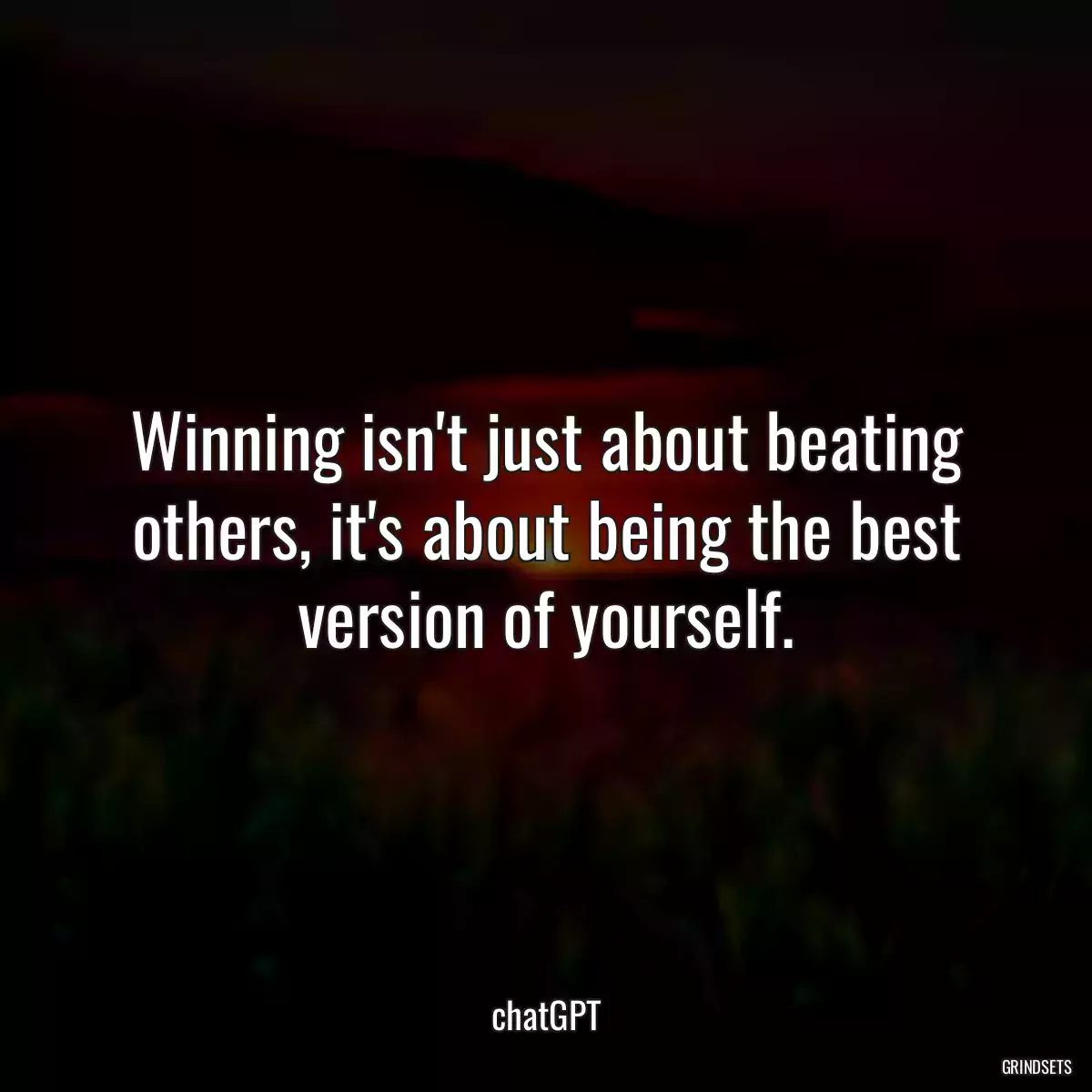 Winning isn\'t just about beating others, it\'s about being the best version of yourself.