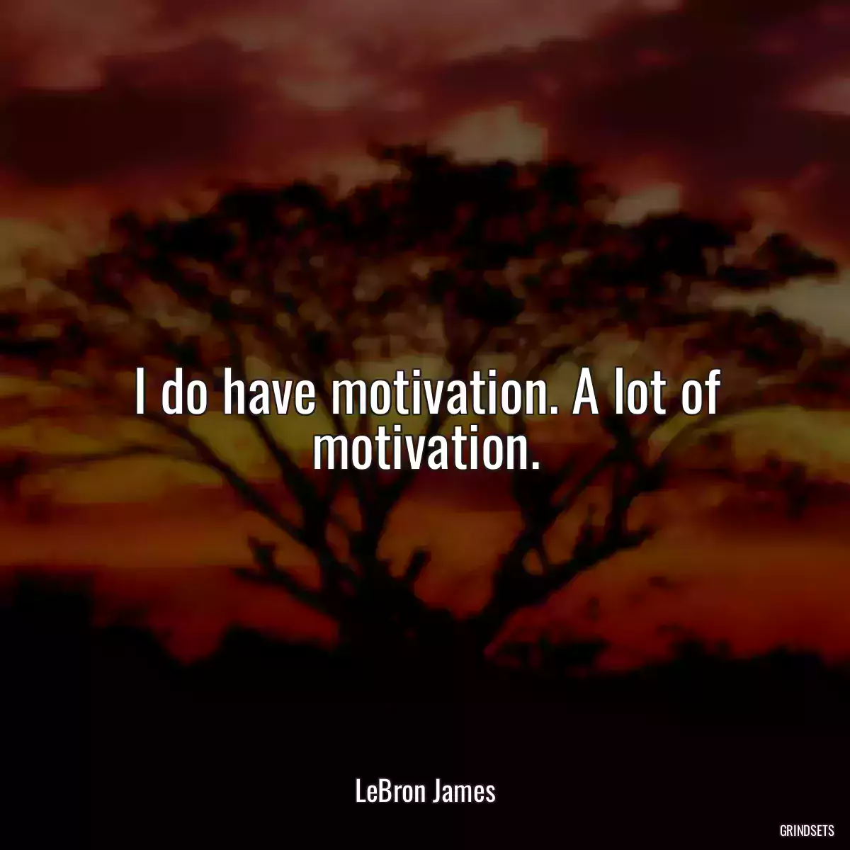 I do have motivation. A lot of motivation.