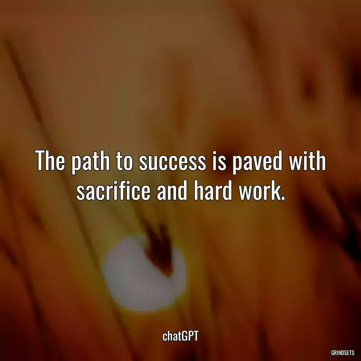 The path to success is paved with sacrifice and hard work.