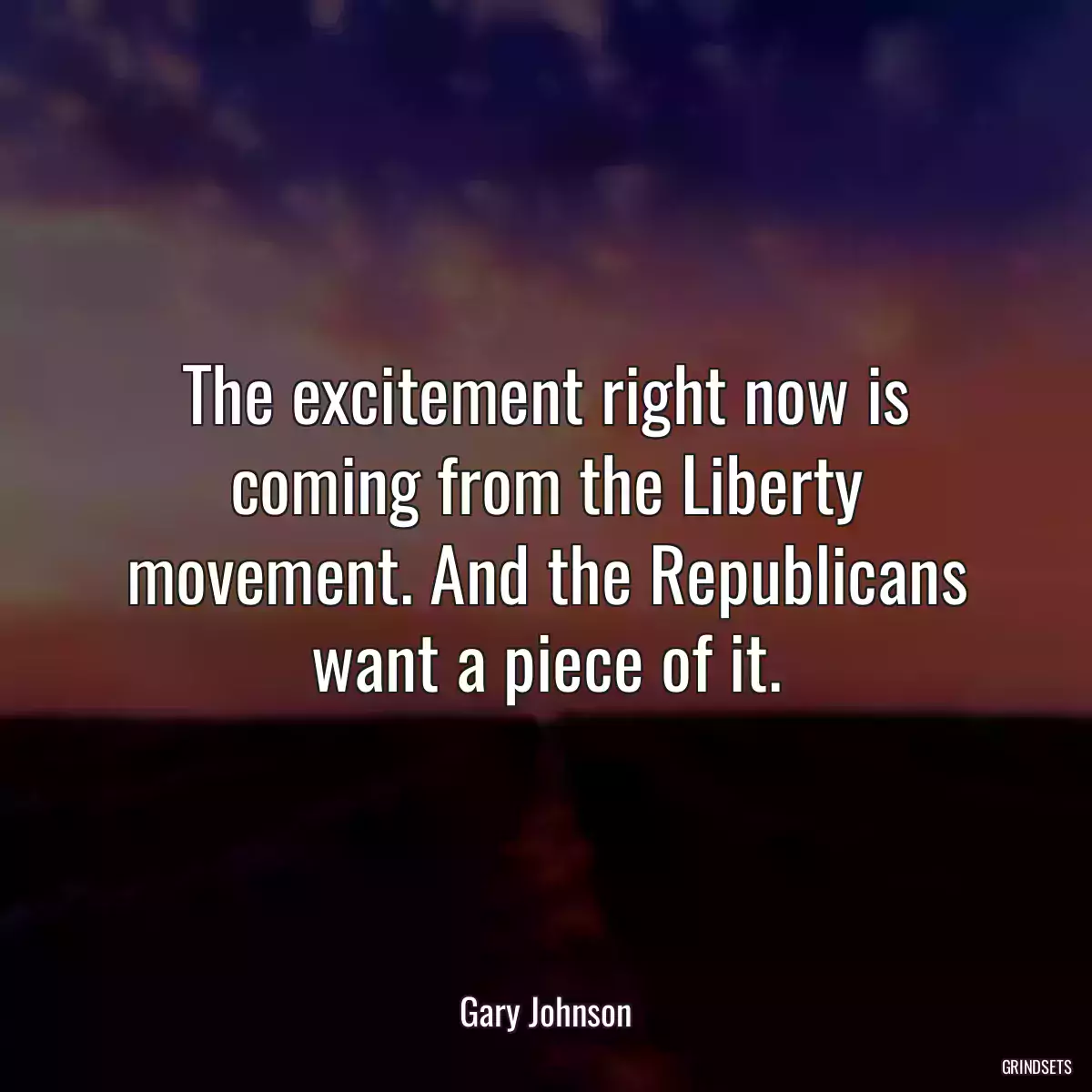 The excitement right now is coming from the Liberty movement. And the Republicans want a piece of it.