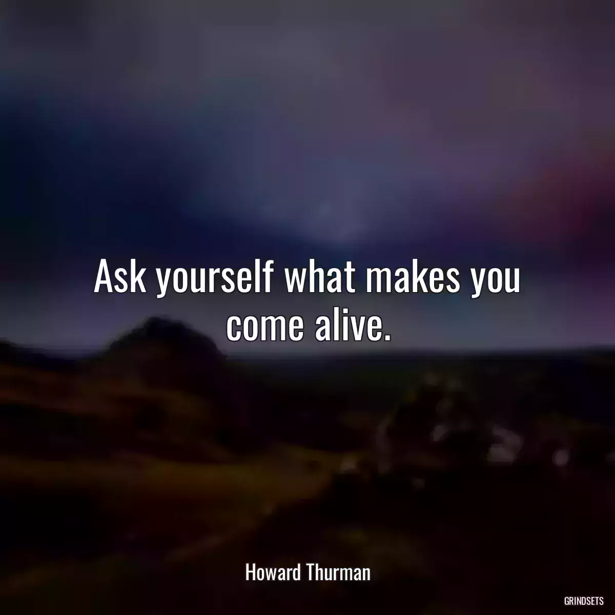 Ask yourself what makes you come alive.