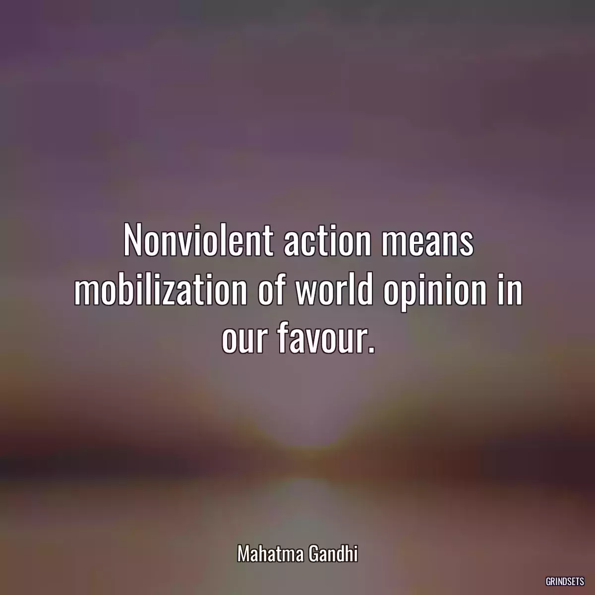 Nonviolent action means mobilization of world opinion in our favour.