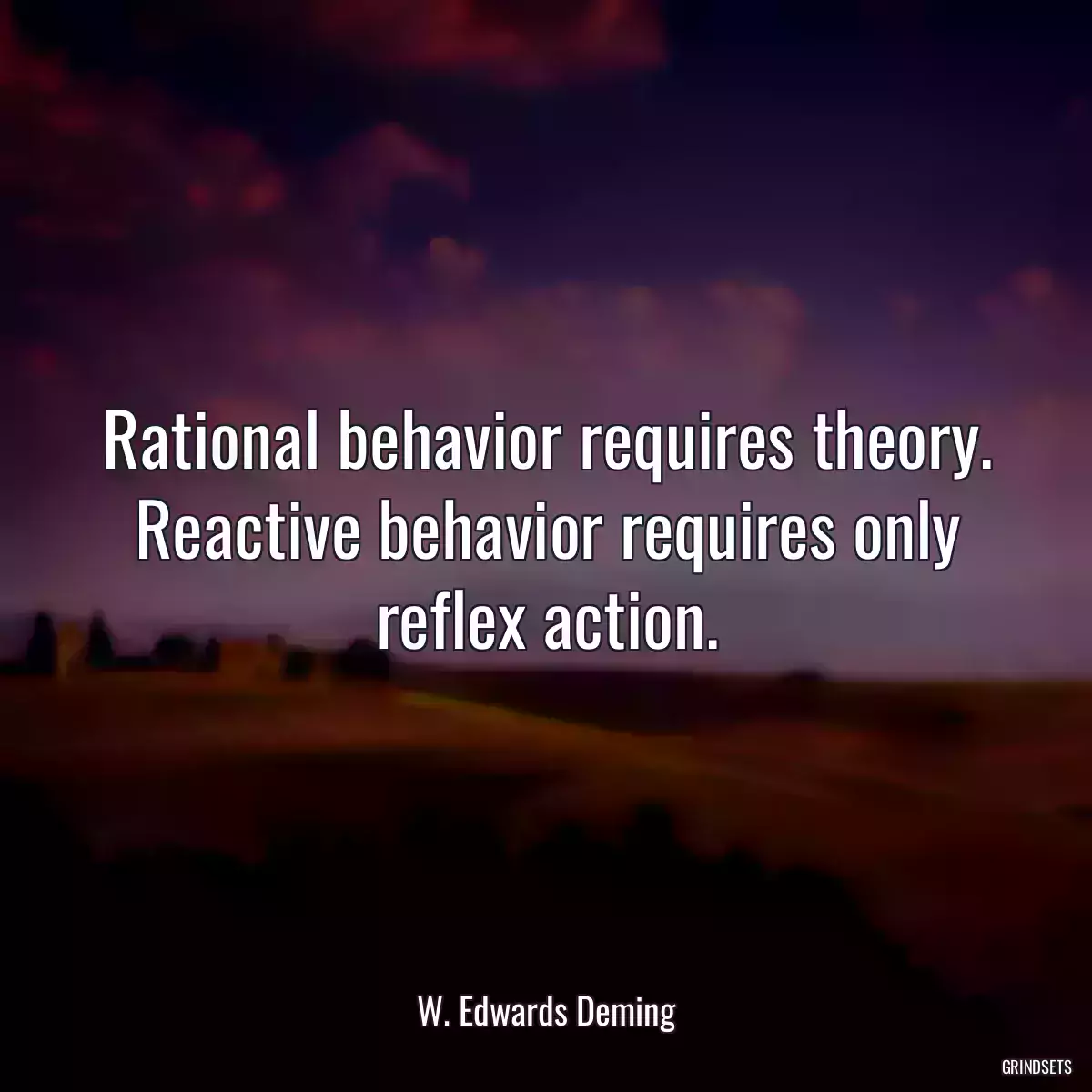 Rational behavior requires theory. Reactive behavior requires only reflex action.