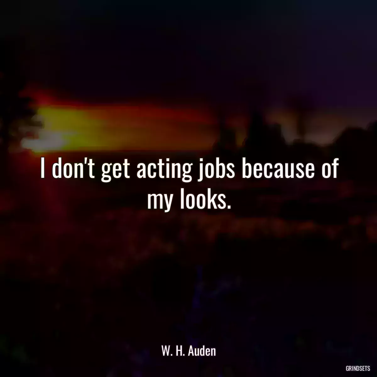 I don\'t get acting jobs because of my looks.