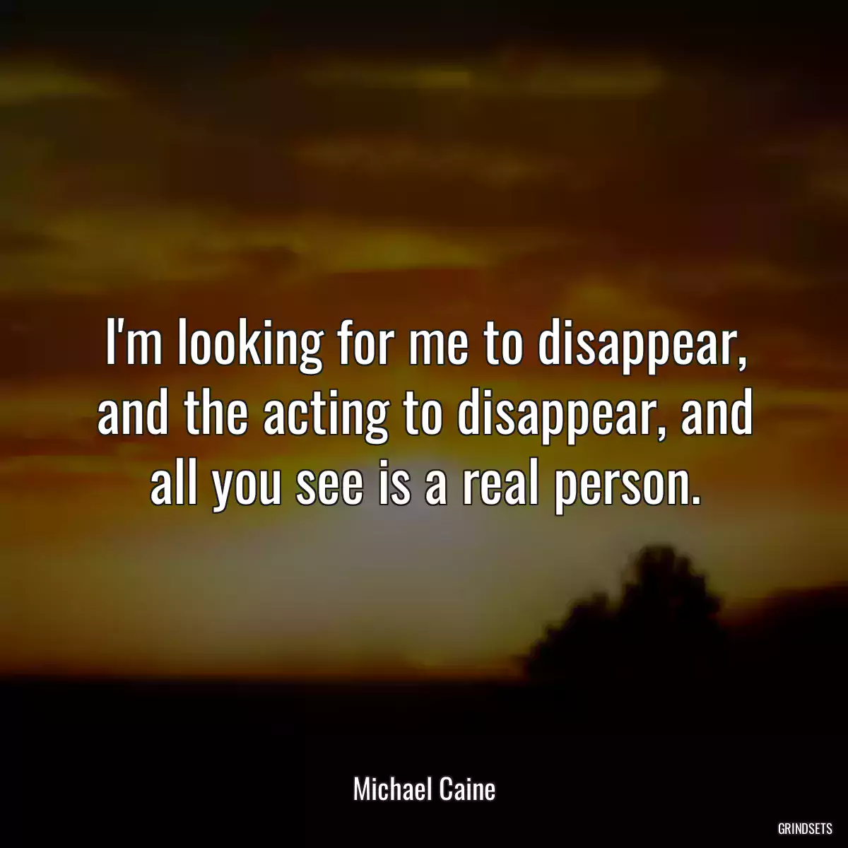 I\'m looking for me to disappear, and the acting to disappear, and all you see is a real person.