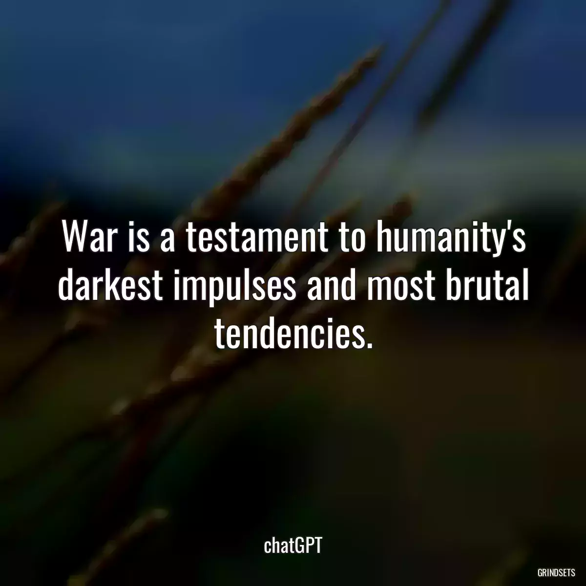 War is a testament to humanity\'s darkest impulses and most brutal tendencies.