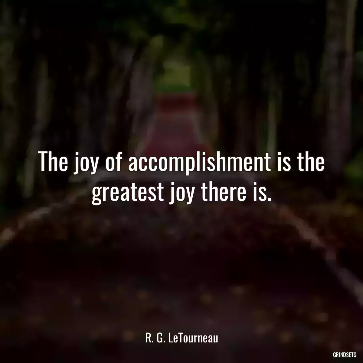 The joy of accomplishment is the greatest joy there is.