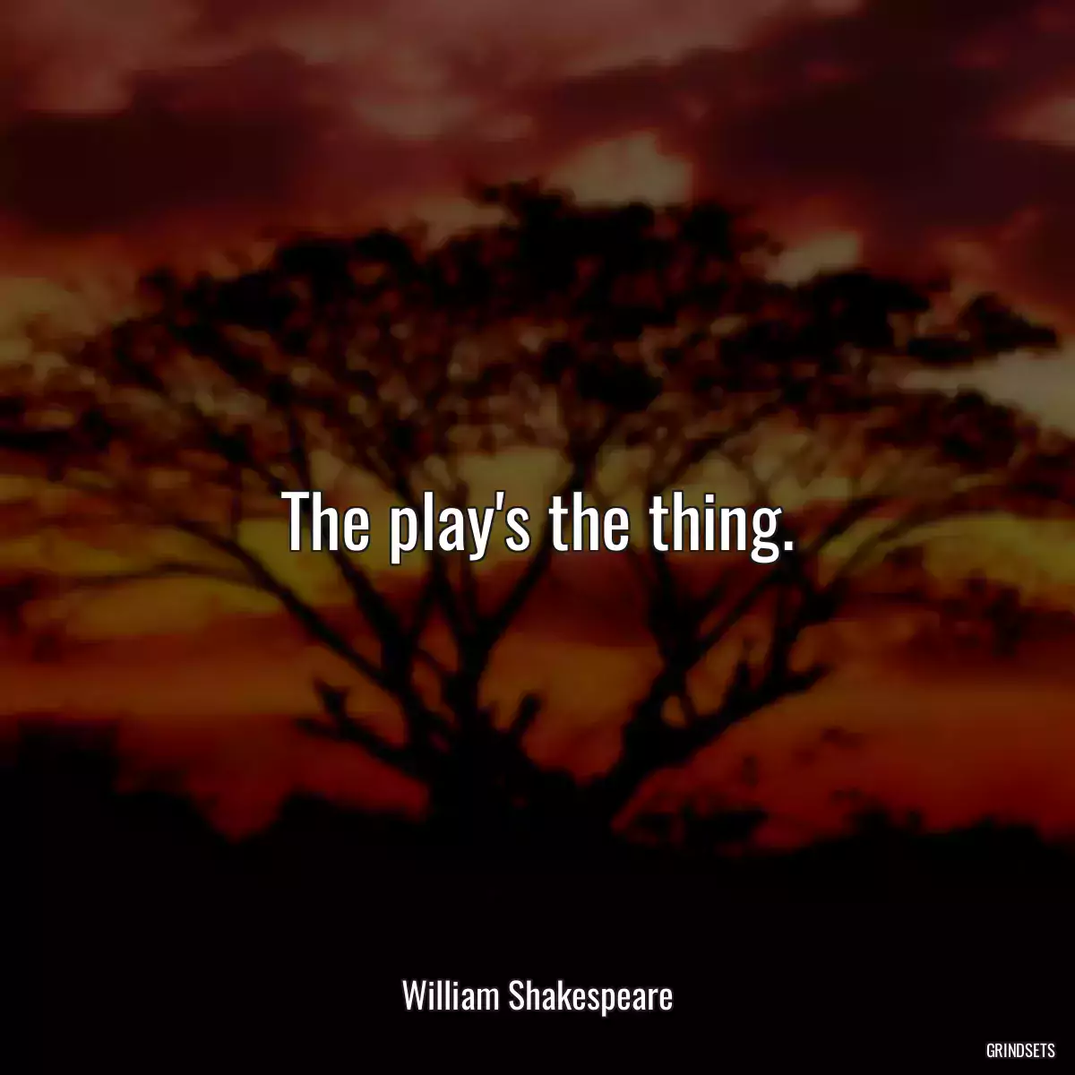 The play\'s the thing.