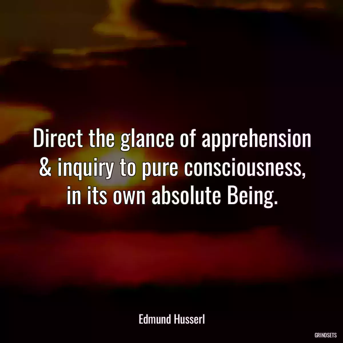 Direct the glance of apprehension & inquiry to pure consciousness, in its own absolute Being.