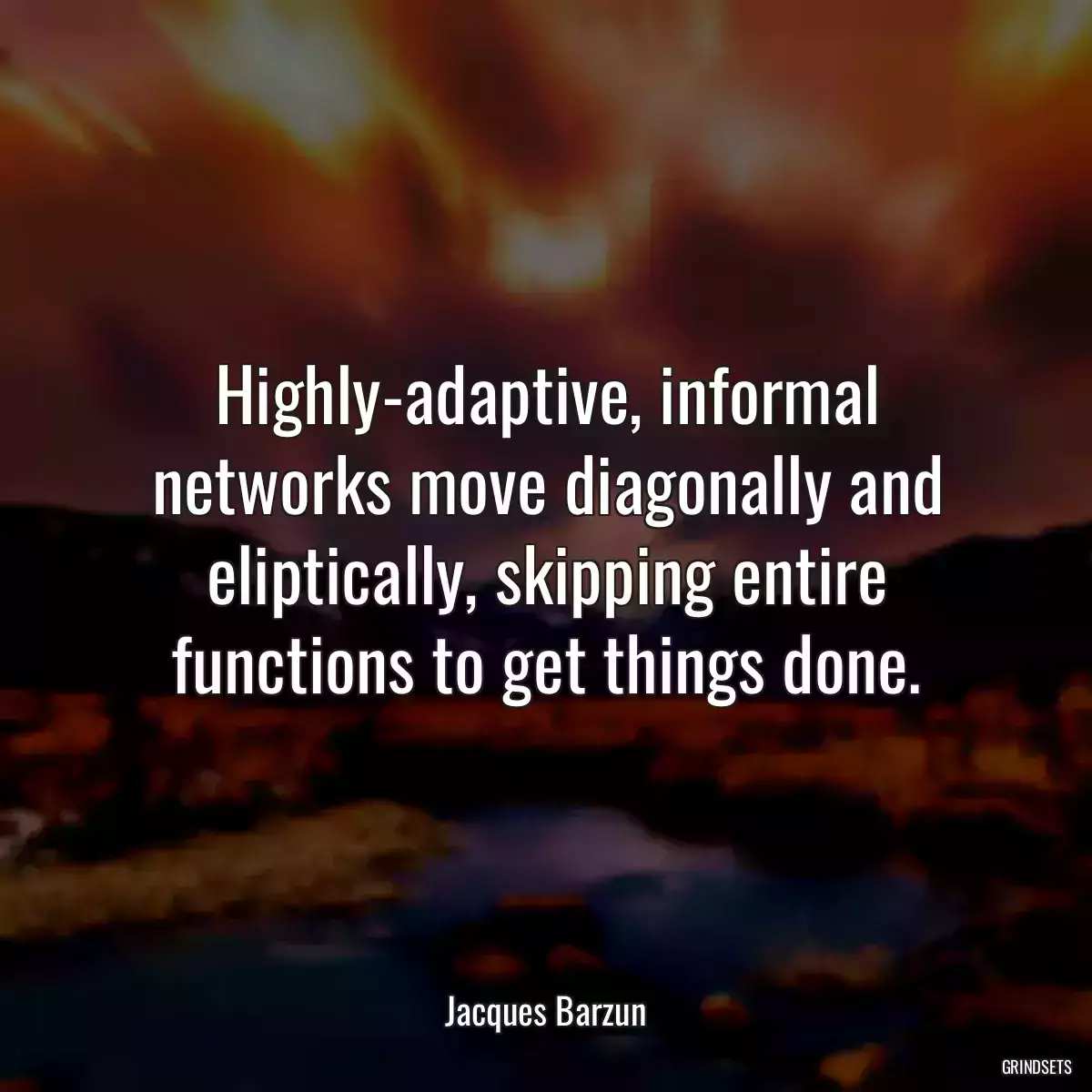 Highly-adaptive, informal networks move diagonally and eliptically, skipping entire functions to get things done.