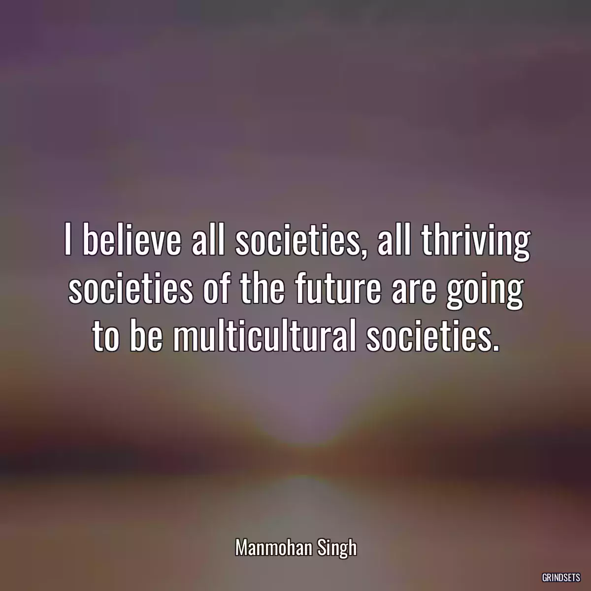 I believe all societies, all thriving societies of the future are going to be multicultural societies.