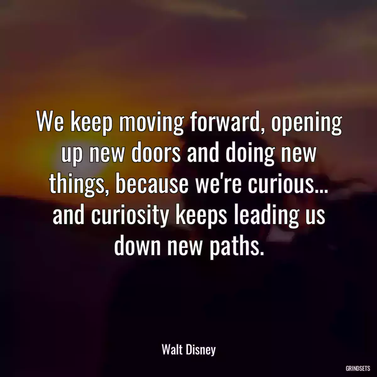 We keep moving forward, opening up new doors and doing new things, because we\'re curious... and curiosity keeps leading us down new paths.