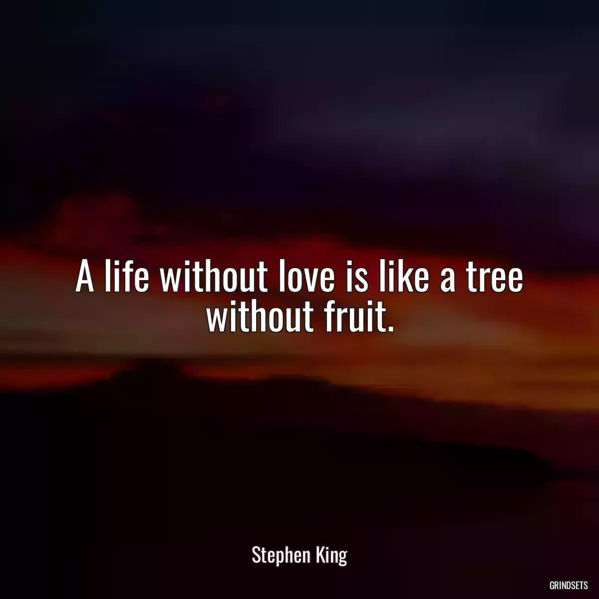 A life without love is like a tree without fruit.