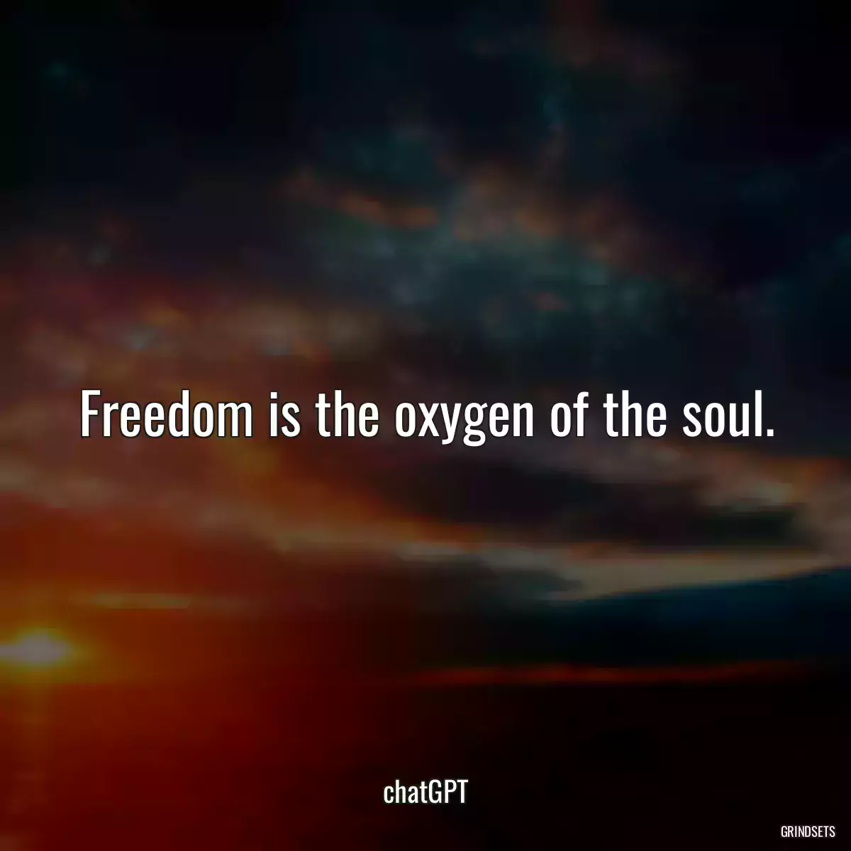 Freedom is the oxygen of the soul.