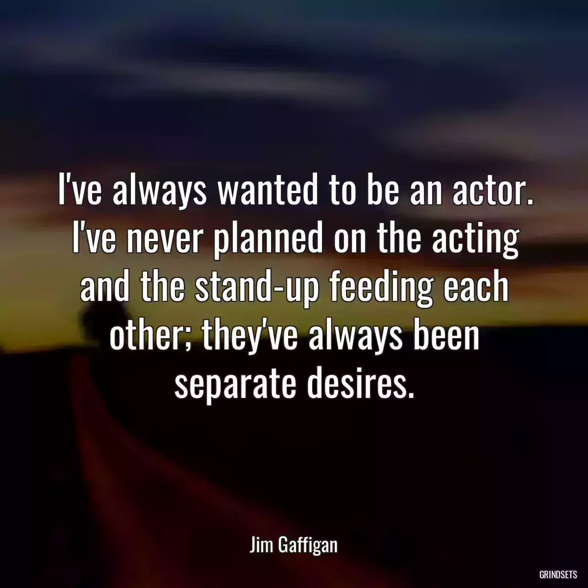 I\'ve always wanted to be an actor. I\'ve never planned on the acting and the stand-up feeding each other; they\'ve always been separate desires.