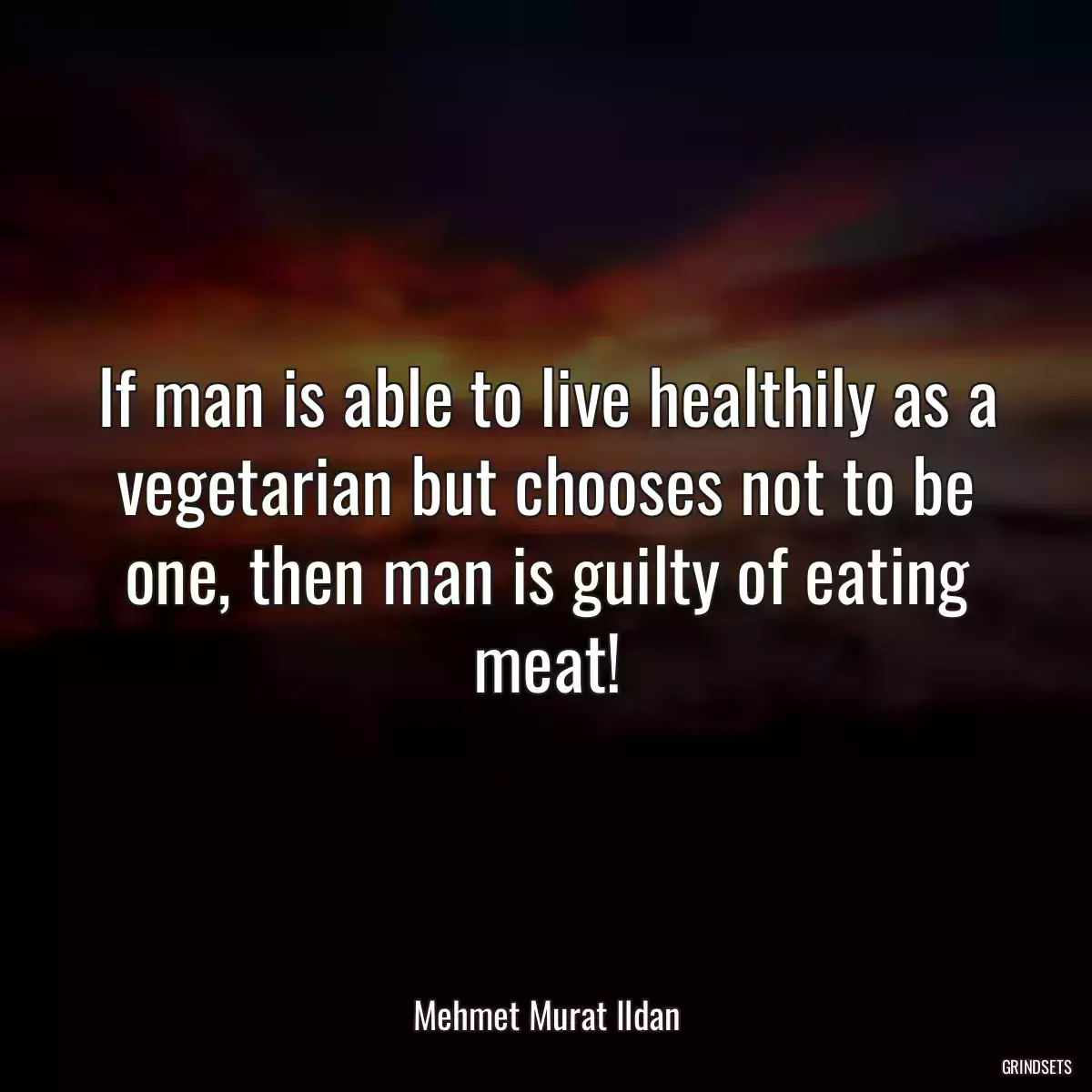 If man is able to live healthily as a vegetarian but chooses not to be one, then man is guilty of eating meat!