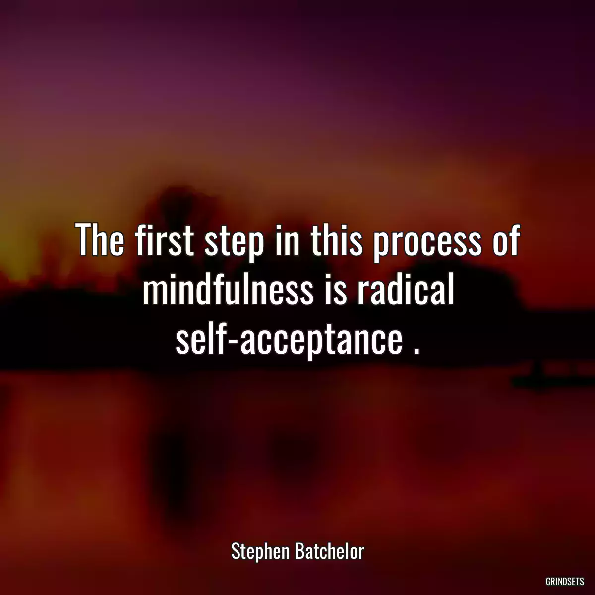 The first step in this process of mindfulness is radical self-acceptance .