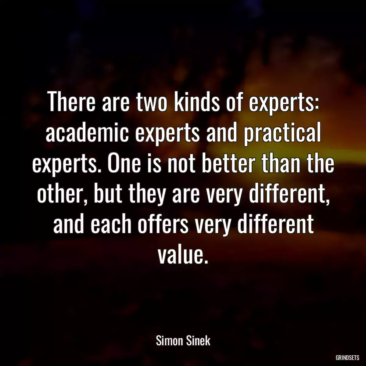 There are two kinds of experts: academic experts and practical experts. One is not better than the other, but they are very different, and each offers very different value.