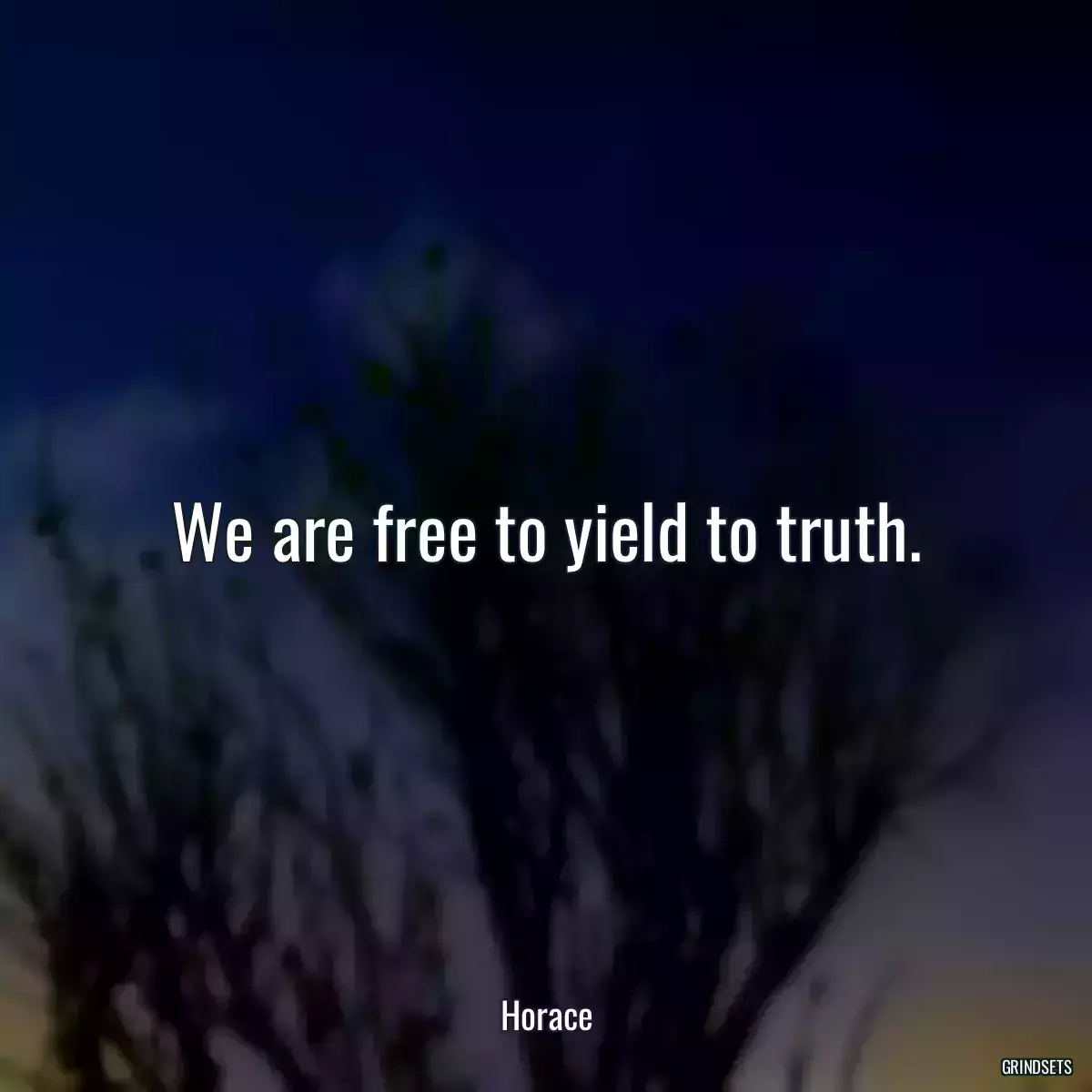 We are free to yield to truth.