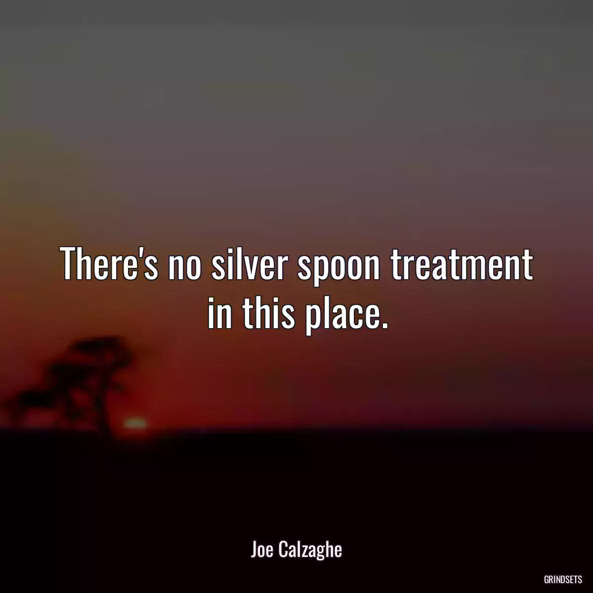 There\'s no silver spoon treatment in this place.