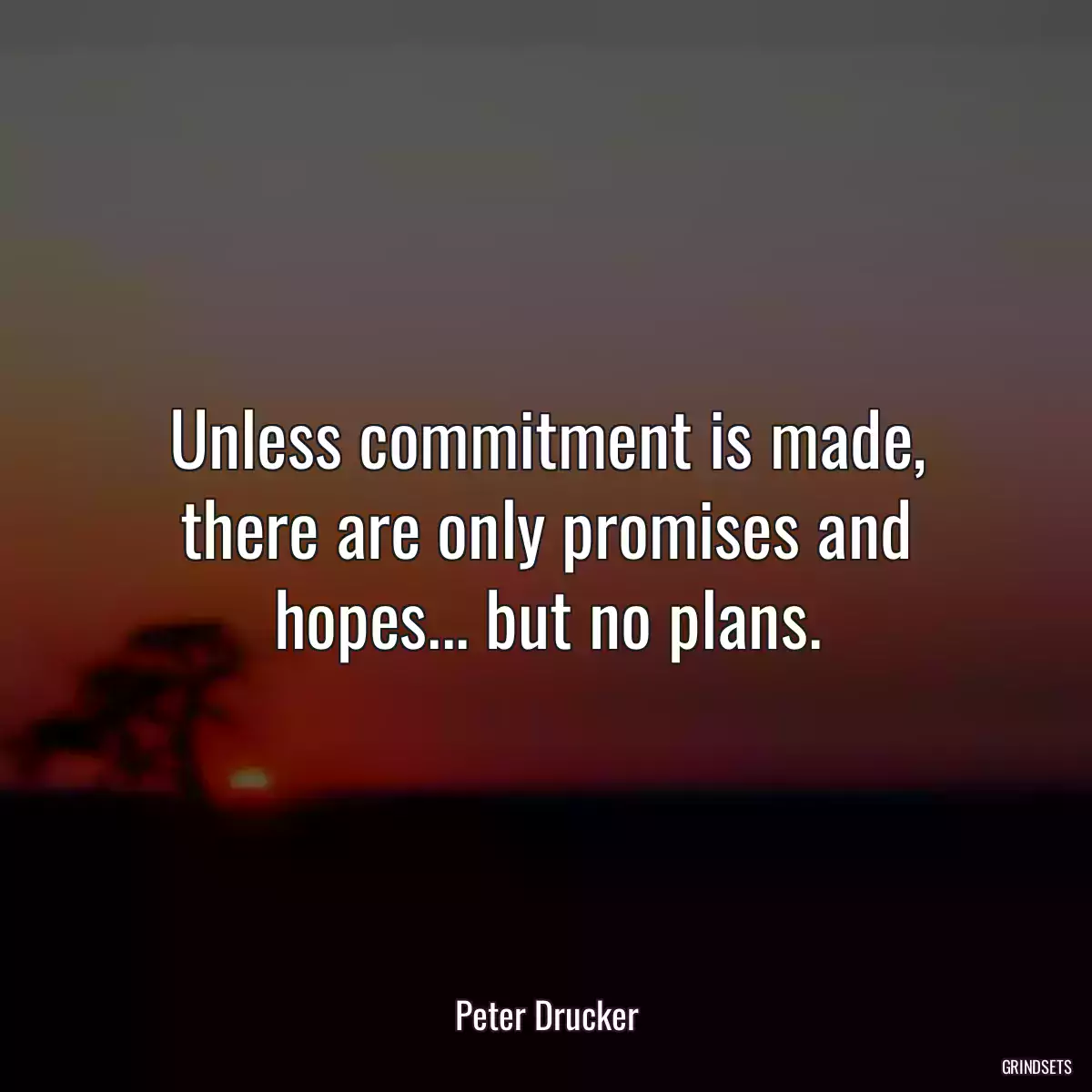 Unless commitment is made, there are only promises and hopes... but no plans.