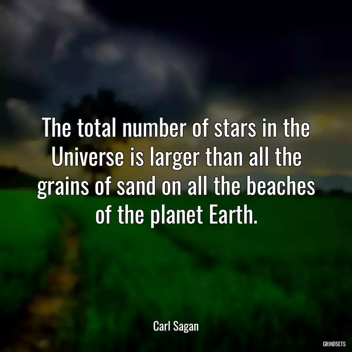 The total number of stars in the Universe is larger than all the grains of sand on all the beaches of the planet Earth.