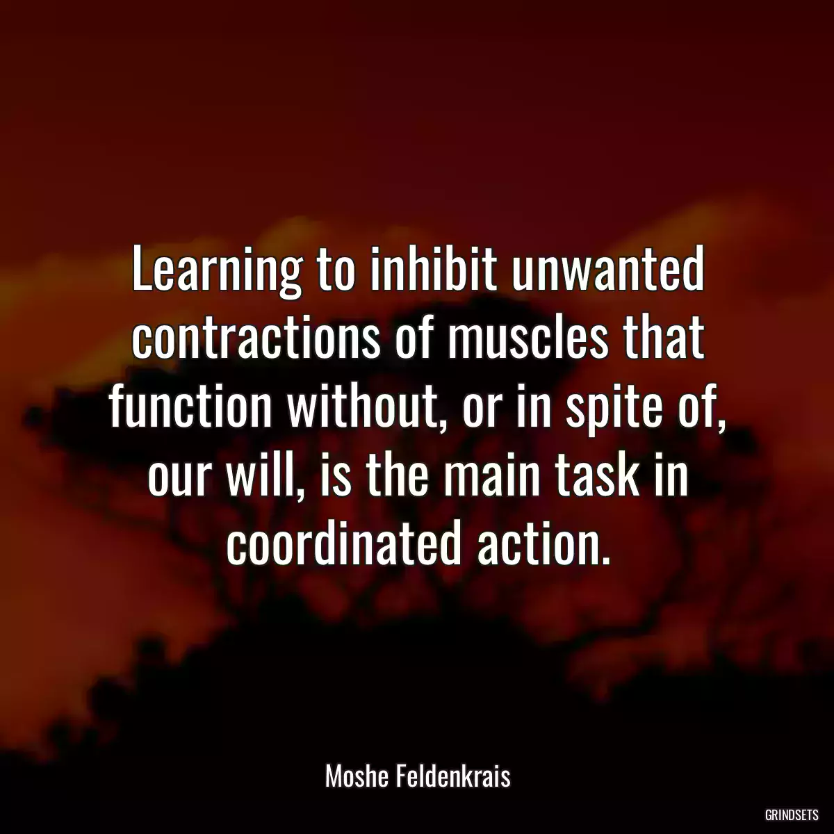 Learning to inhibit unwanted contractions of muscles that function without, or in spite of, our will, is the main task in coordinated action.