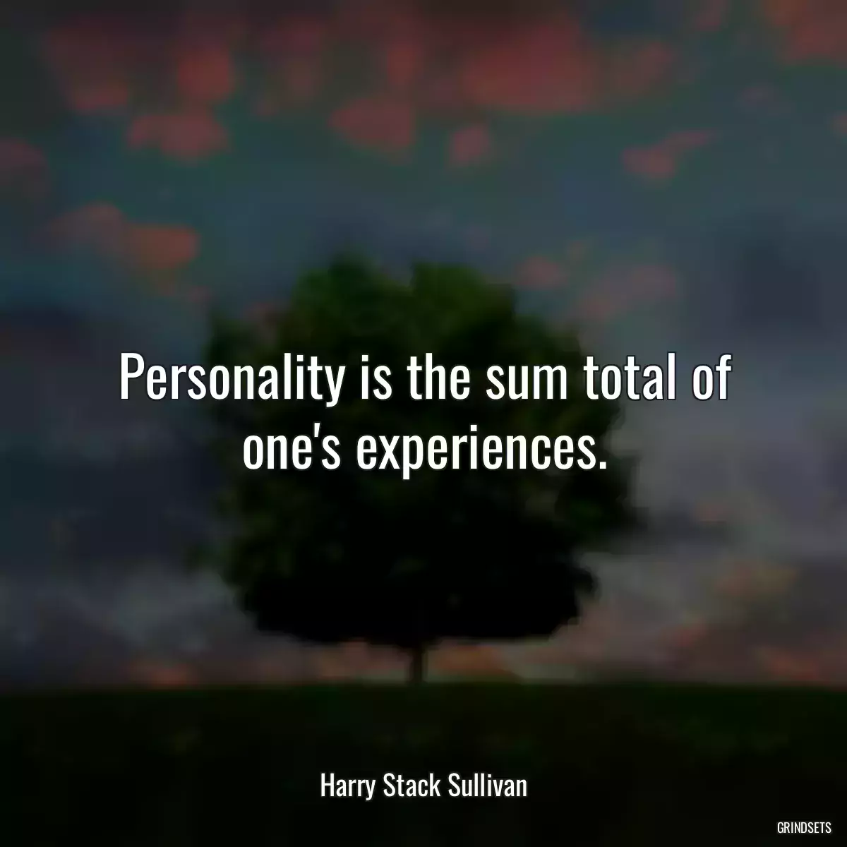 Personality is the sum total of one\'s experiences.